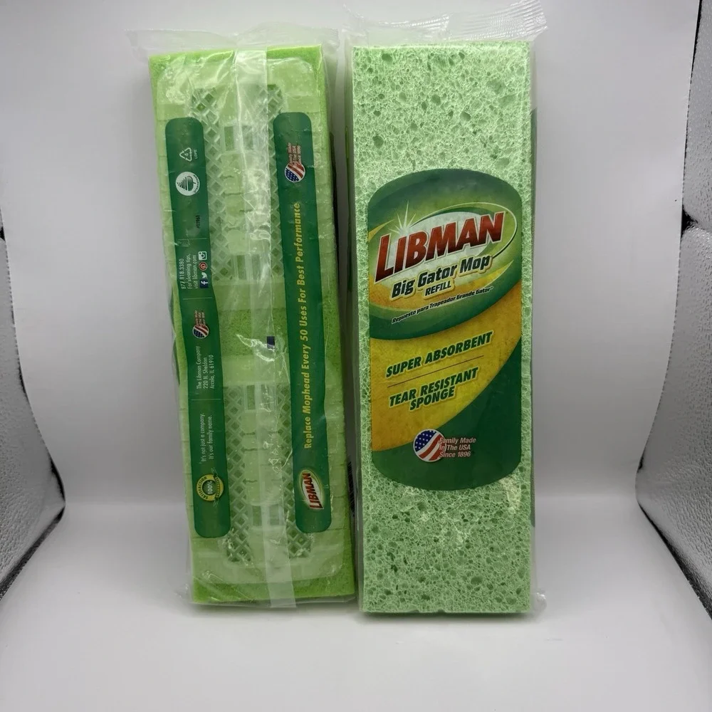 Lot of 2 LIBMAN Big Gator Mop Refill Super Absorbent  Tear Resistant 11.25